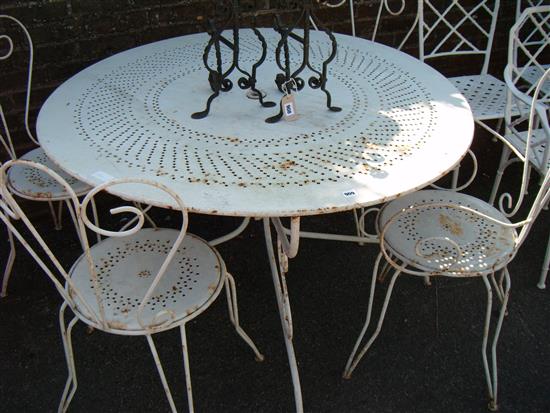 Metal garden table & 4 chairs